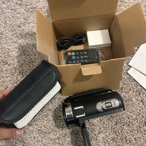 Black Camcorder with Accessories